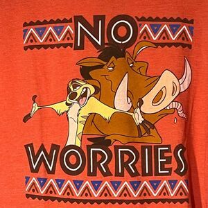 Disney The Lion King Timone‎ & Pumba No Worries short sleeve tshirt size L